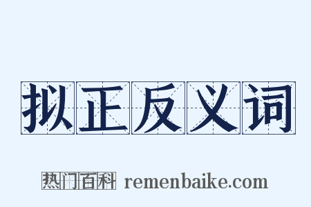 拟正反义词是什么意思的图片